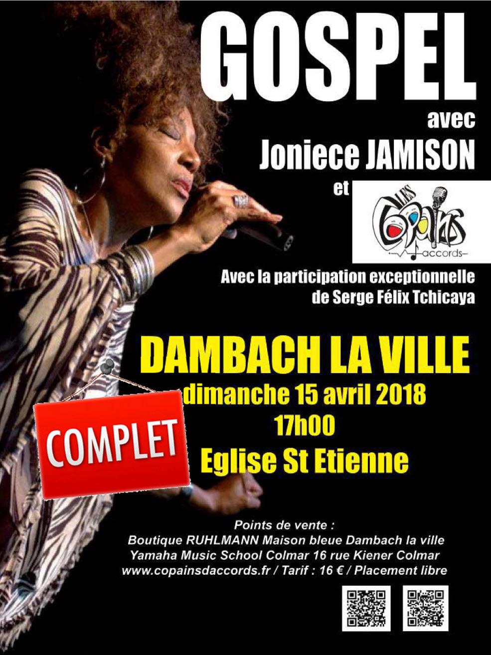 Guichet fermé pour notre concert avec Joniece Jamison