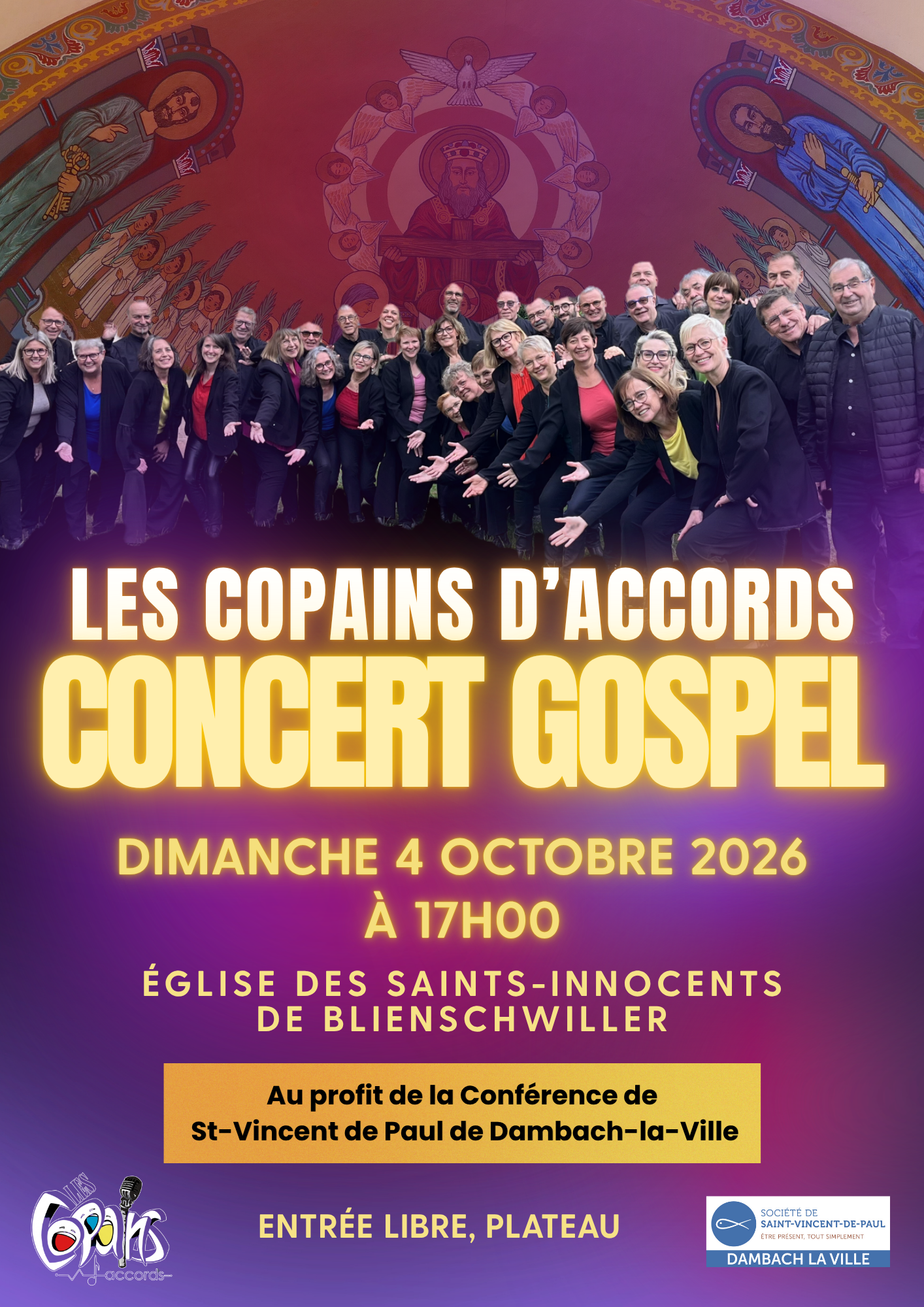 Concert gospel, le 4 octobre 2026 à Blienschwiller